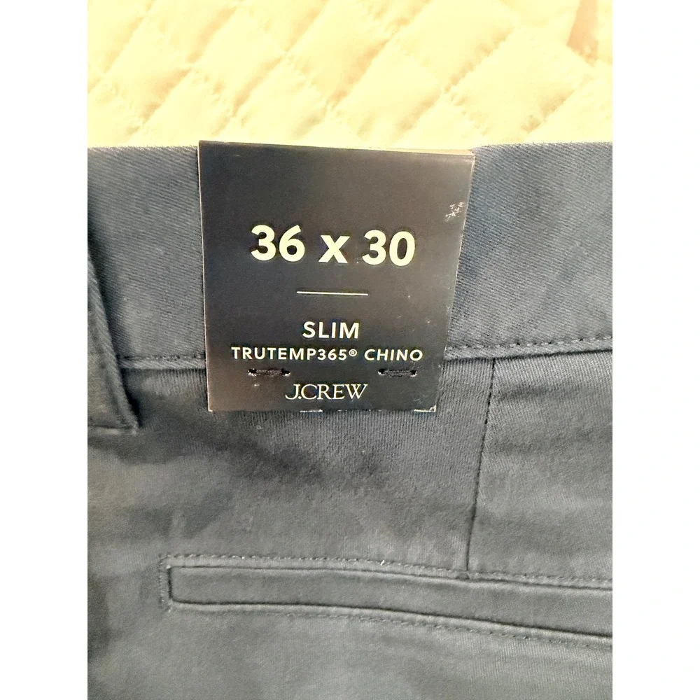 J.Crew Mens 770 Straight-Fit TruTemp 365 Chino British Pants Blue 36x30  NWT